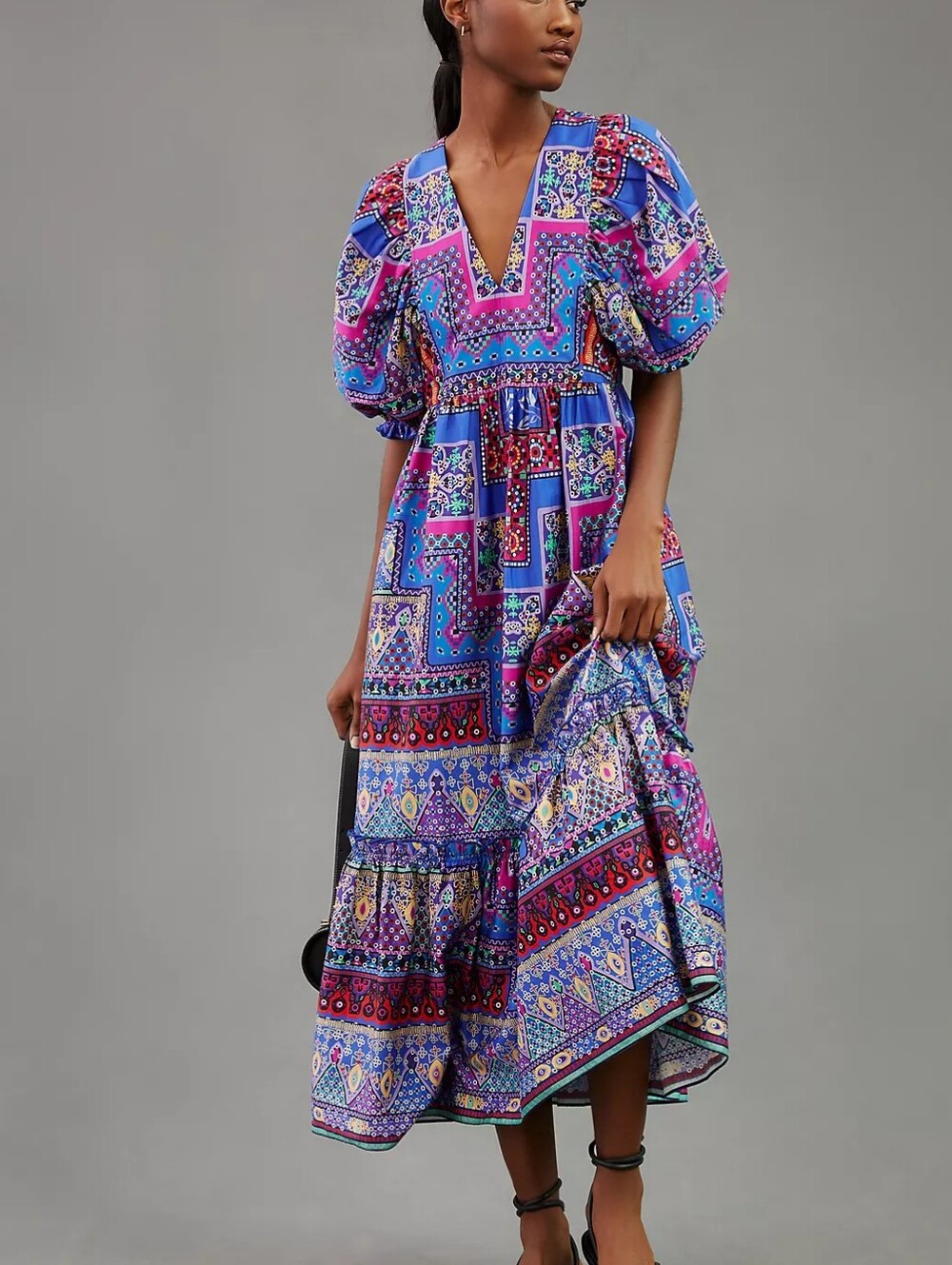 Hunter Bell Palmer Patchwork Maxi Dress Anthropologie Size Small